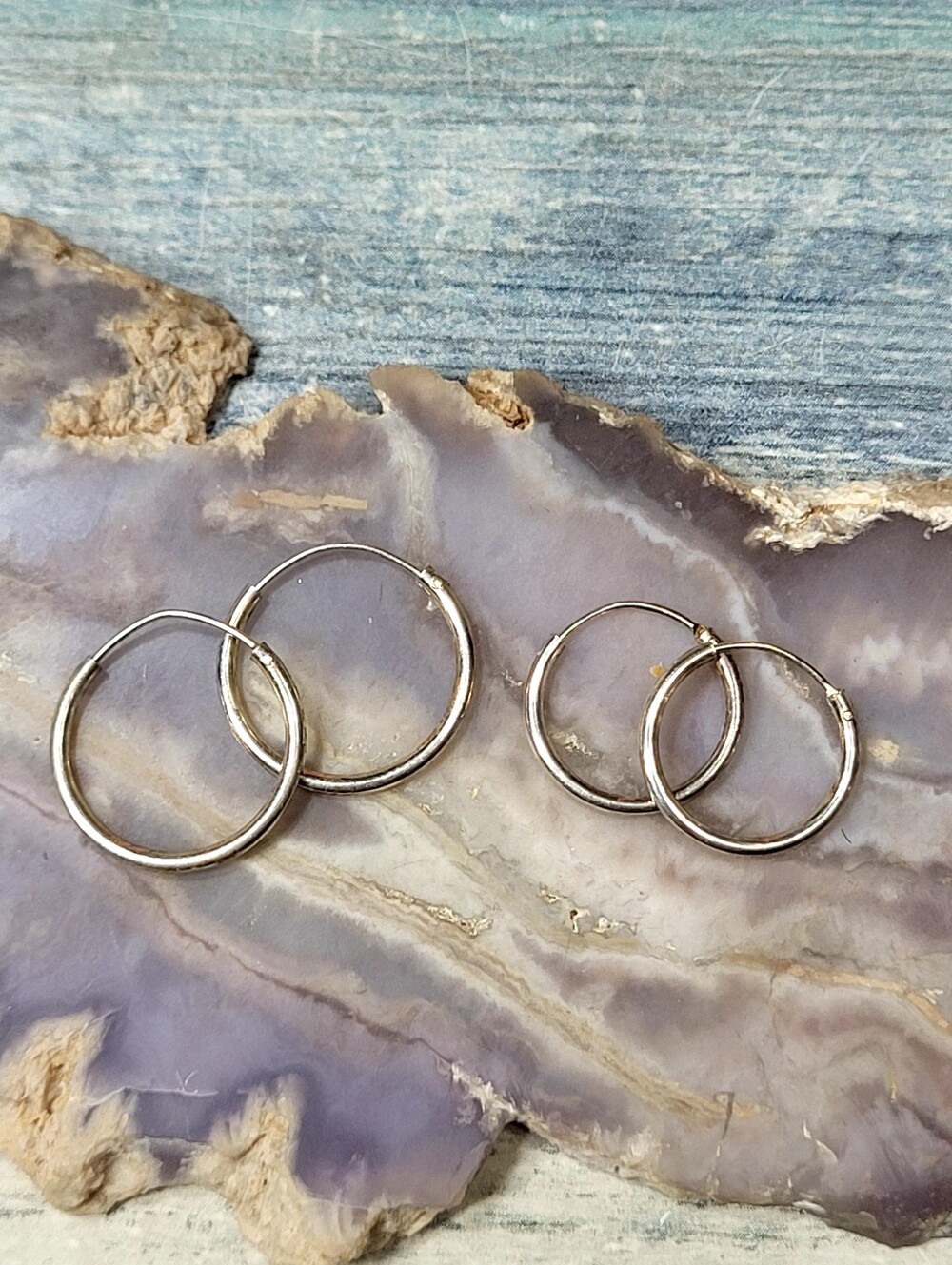 Classic Silver Hoop Earrings - Polished Silver  Set of 2 Women's Jewelry